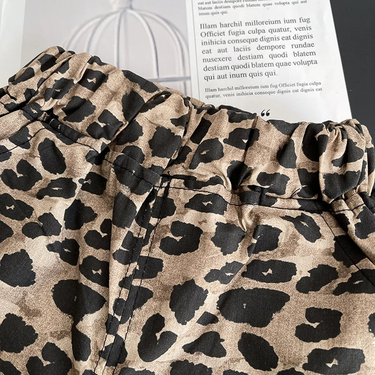 Boys Light Brown Leopard Print Polo T-Shirt & Shorts Co-ord Sets Sets