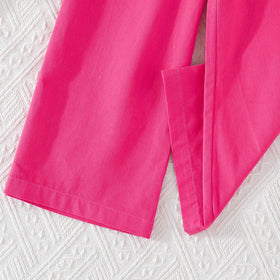 Girls Fuchsia Sleeveless Top With Pants Sets 2 pc. Sets