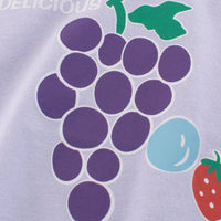 Girls Lavender Fruit Print Short Sleeve T-Shirt Tshirts