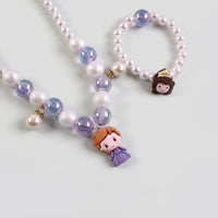 Pack Of 3 Girls Multicolour Princess Beads Necklace & Bracelet Sets Necklace and Bracelet