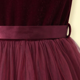 Girls Burgundy High-Low Party Dress Party Dresses