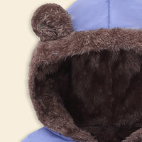 Boys Light Blue Zip-up Puffer Jacket With Bear Ear On Hood Coats & Jackets