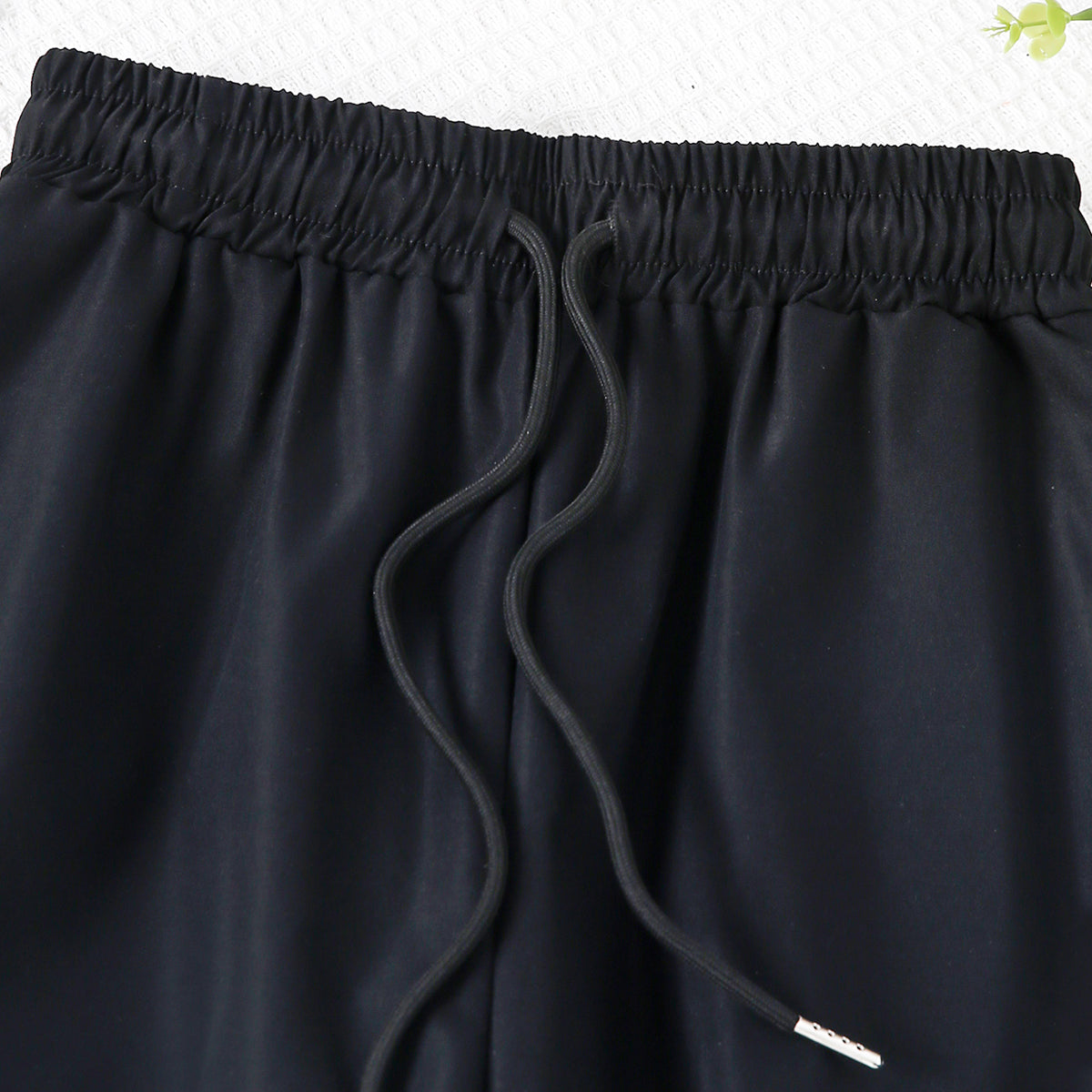 Girls Black Elasticated Wait-band Straight Fit Cargo Trousers Cargo Pants