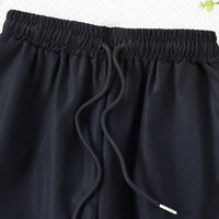 Girls Black Elasticated Wait-band Straight Fit Cargo Trousers Cargo Pants