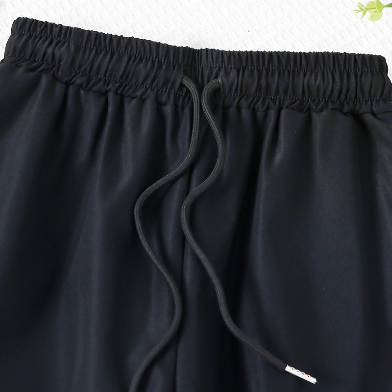 Girls Black Elasticated Wait-band Straight Fit Cargo Trousers Cargo Pants