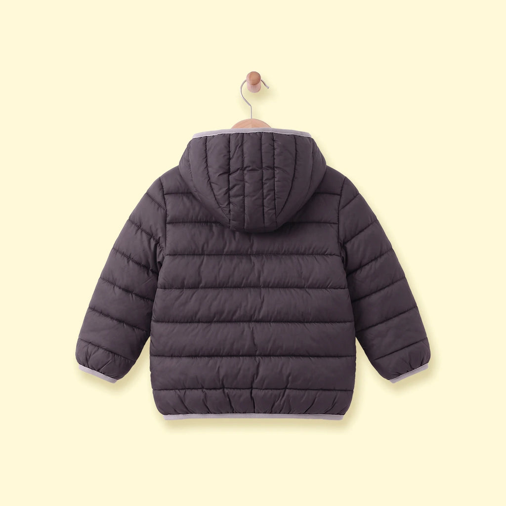 Boys Black Hooded Zip-up Puffer Jacket Coats & Jackets
