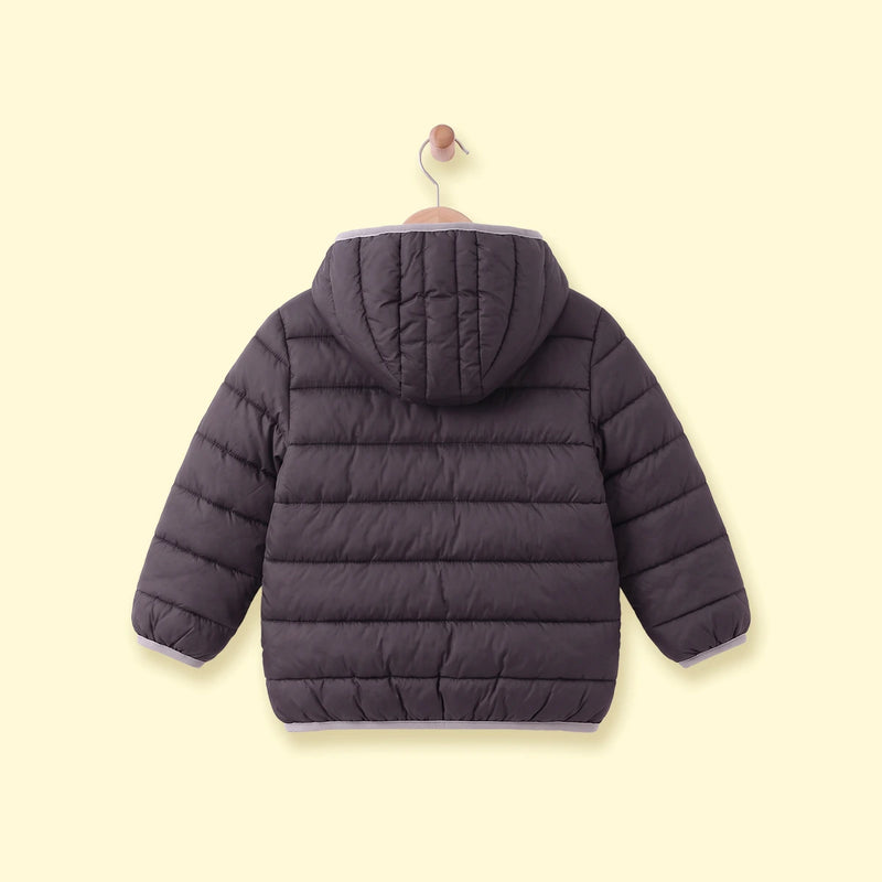 Boys Black Hooded Zip-up Puffer Jacket Coats & Jackets