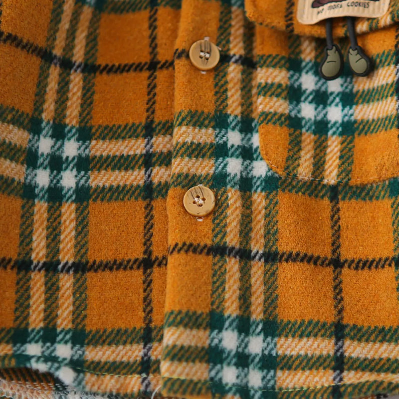 Boys Yellow Checked Shirt With Printed T-Shirt & Denim Pants Set Sets