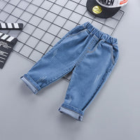 Boys Car Printed Long Sleeve Shirt With Denim Pant Set Sets