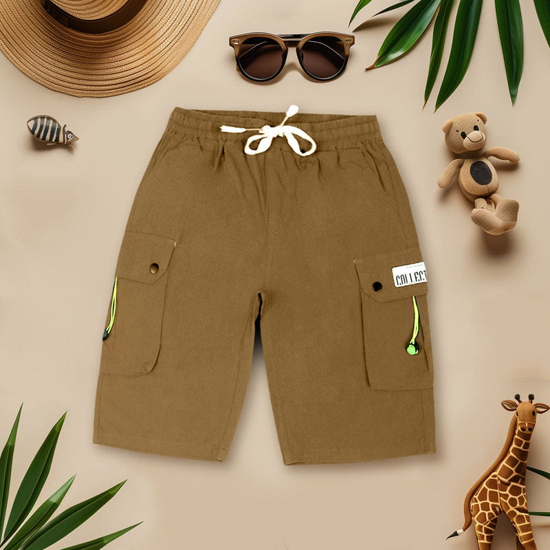 Boys Carto Pocket Poplin Bermudas Shorts Brown 5-6 Y 