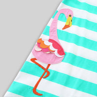 Girls Patch Applique Striped A-Line Dress Casual Dresses   
