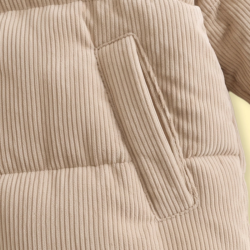 Boys Beige Textured Long Sleeve Jacket Coats & Jackets