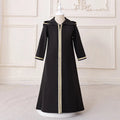 Girls Black Hooded Abaya Dress With Long Sleeves Casual Dresses Black 3-4 Y