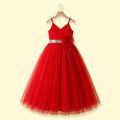Girls Red Floral Applique Fit & Flare Party Dress Party Dresses Red 2-3 Y