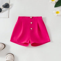 Girls Typographic Printed Top With Fuchsia Shorts Set Sets