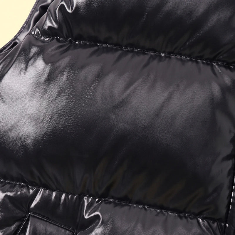 Boys Black Sleeveless Hooded Puffer Jacket Coats & Jackets