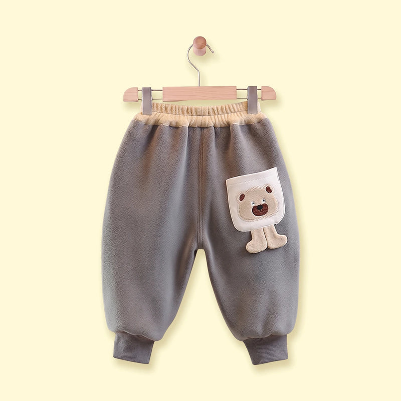 Boys Grey Paw Applique Jogger Joggers