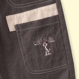 Boys Dark Brown Embroidered Jogger Pants