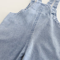 Boys Brown Striped T-Shirt with Denim Dungaree Set Sets