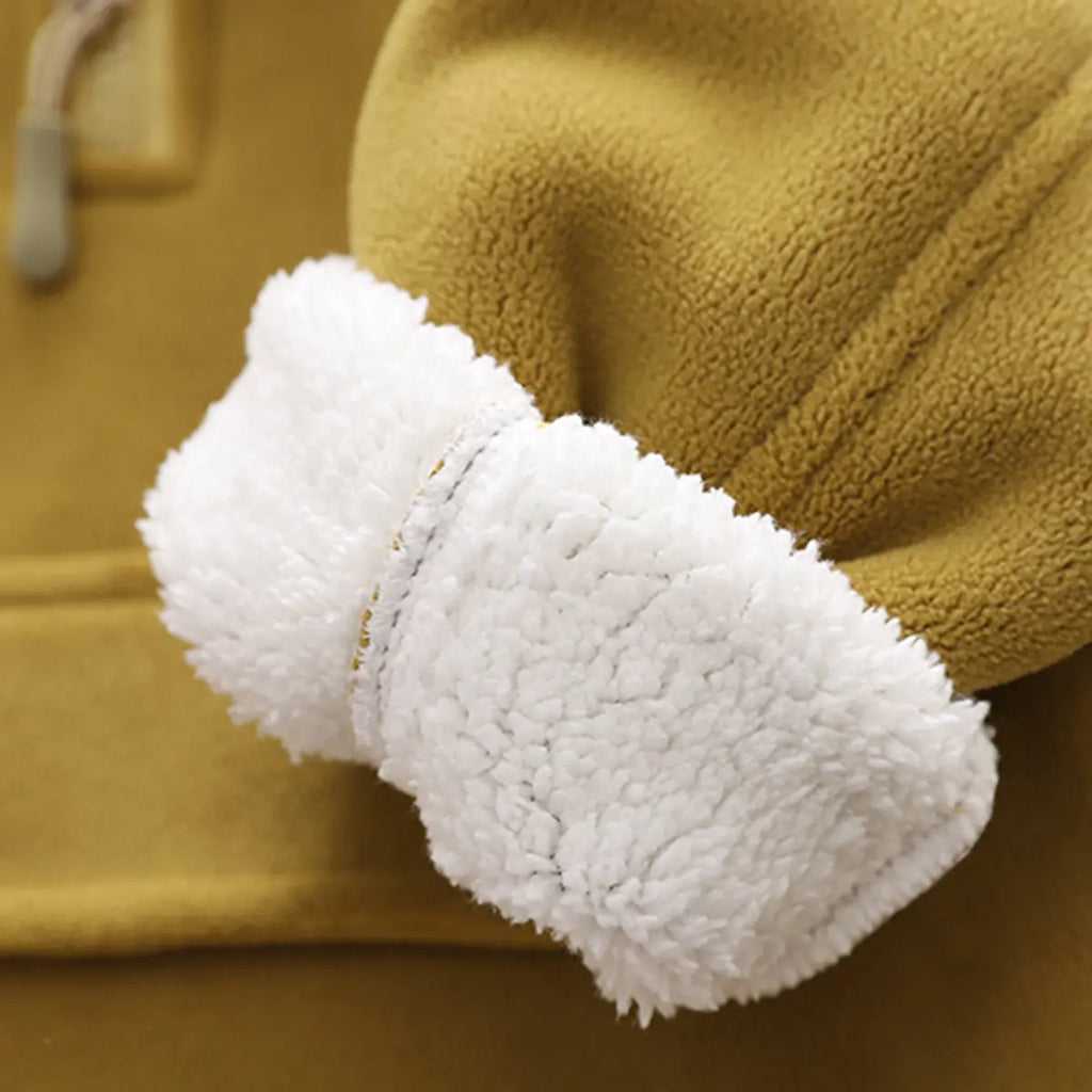 Boys Yellow Self-Design Regular Sweatshirt With Pants Sets 2 pc. Sets