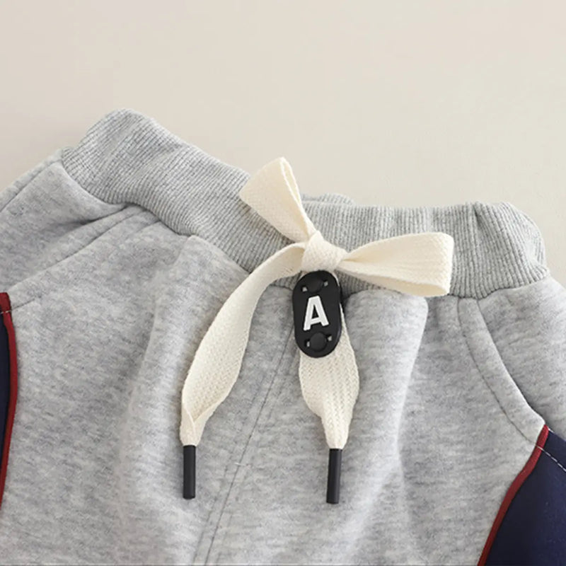 Boys Grey Color-blocked Sweatshirt With jogger Co-ord Sets Sets
