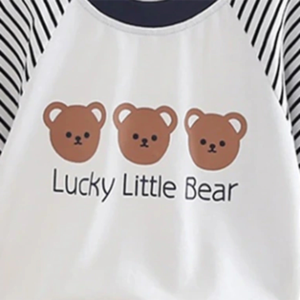 Boys Three Bear Printed T-Shirt With Navy Blue Shorts Set Sets
