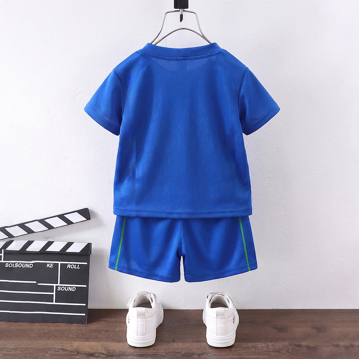 Boys Royal Blue Short Sleeve Typography Print T-Shirt With Shorts Sets 2 pc. Sets