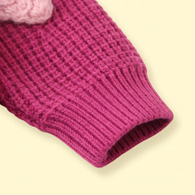 Girls Pink Applique Long Sleeve Sweater Sweaters & Cardigans