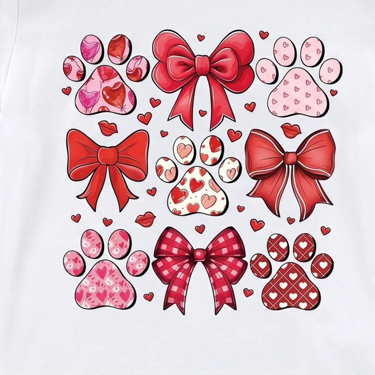 Girls White Bow Print Short Sleeve T-Shirt Tshirts