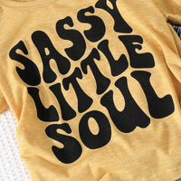 Girls Yellow Printed T-shirt with Embroidered Denim Shorts Set Sets