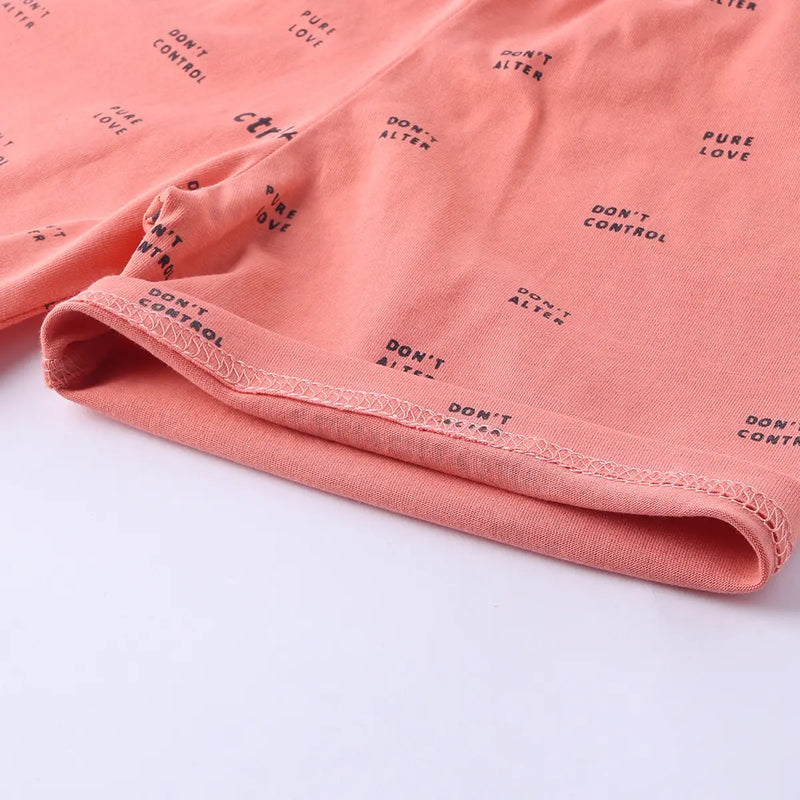 Boys Peach Typographic Short Sleeve T-Shirt With Elasticated Shorts Sets Sets