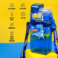 Kids Blue Dinosaur Dual-Spout Sipper Water Bottle with Strap Trending Accessories