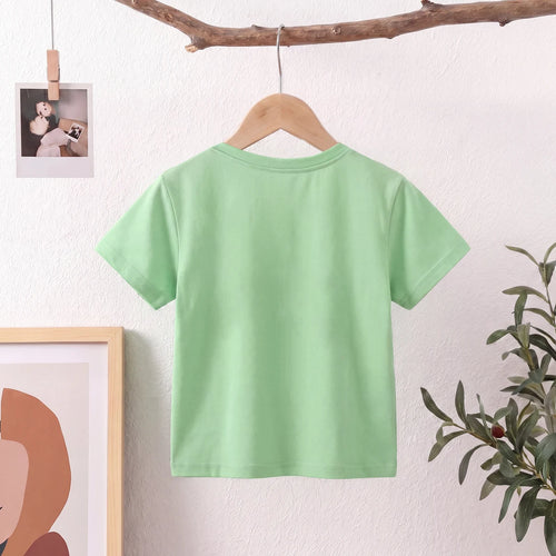 Girls Green Short Sleeve Floral Print T-Shirt Tshirts
