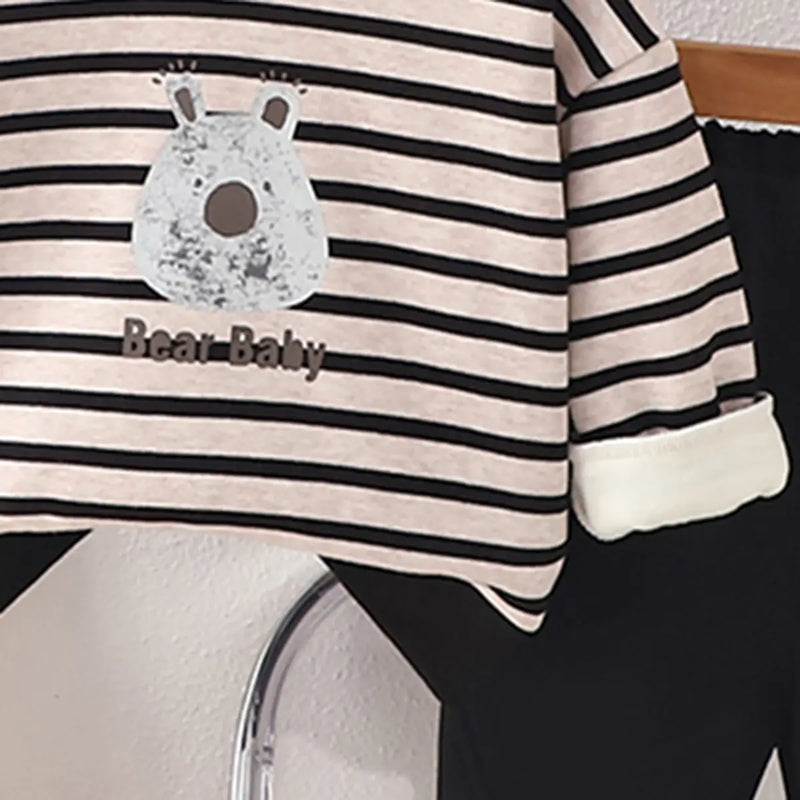 Boys Black Stripes Graphic Sweatshirt With Pants Sets 2 pc. Sets