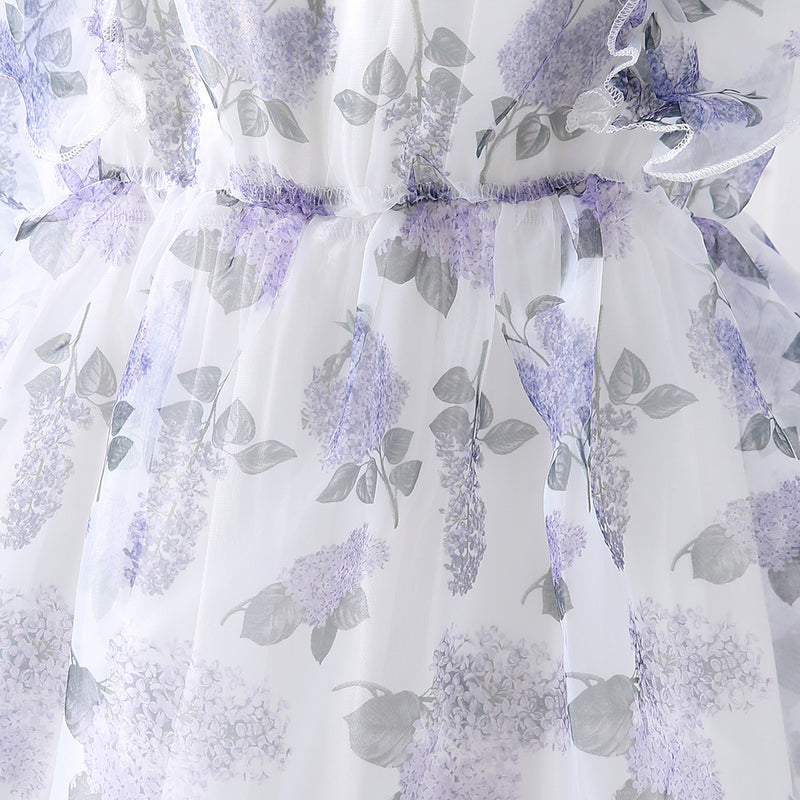Girls Multicolor Floral Printed Fit & Flare Dress Casual Dresses