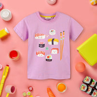 Girls Short Sleeve Graphic T-Shirt Tshirts Pink 1-2 Y 