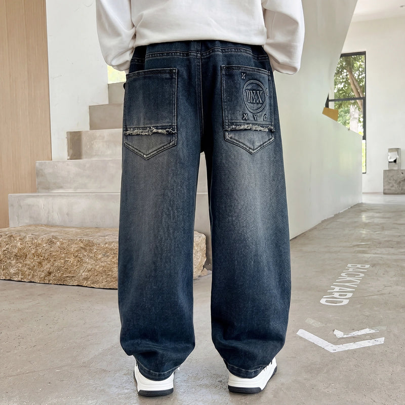 Boys Blue Baggy Fit Denim Jeans Pants