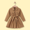 Girls Khaki Long Sleeves Shirt Dress Casual Dresses Khaki 3-4 Y