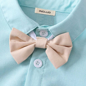 Boys Short Sleeve Shirt With Suspender Shorts Set 2 pc. Sets   