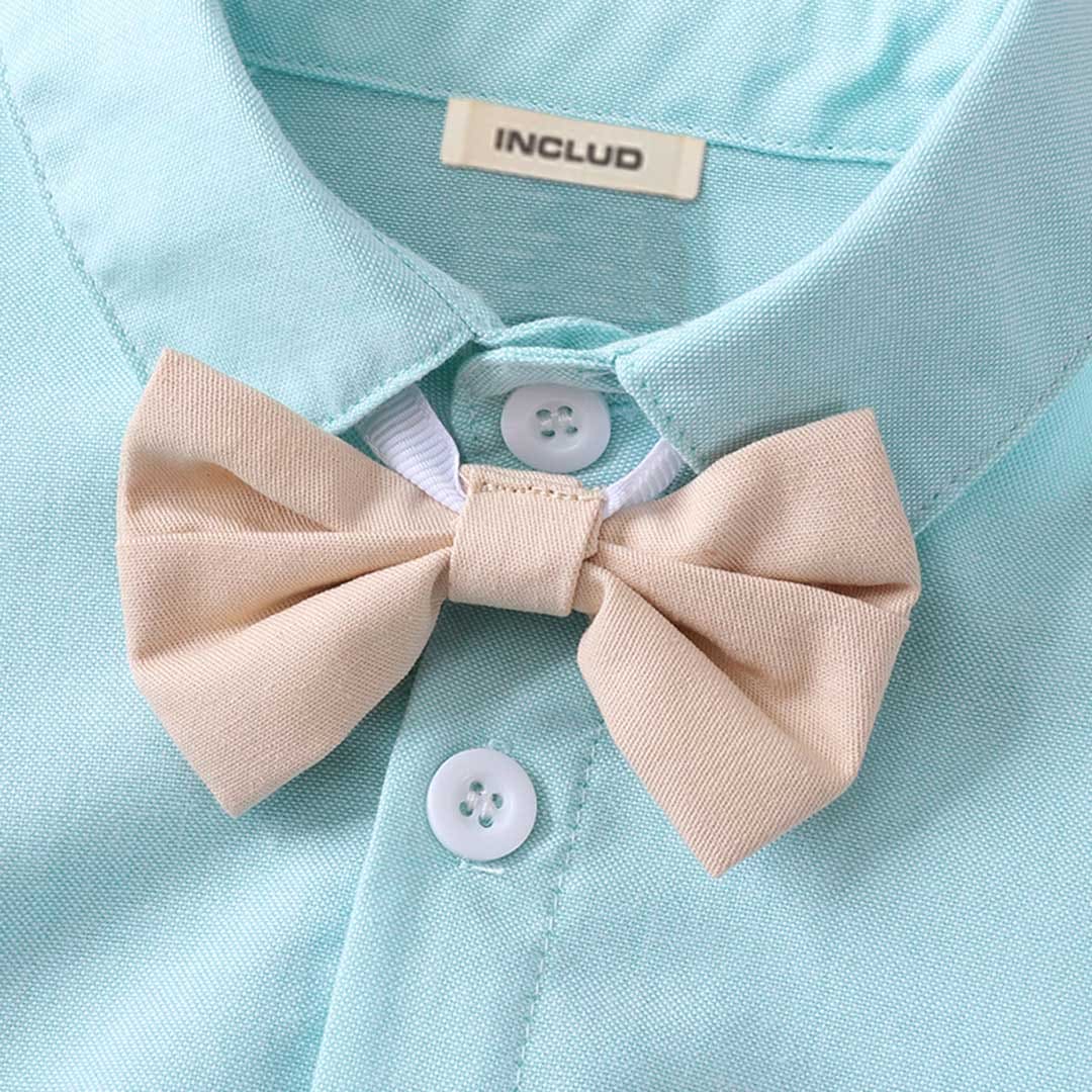 Boys Short Sleeve Shirt With Suspender Shorts Set 2 pc. Sets   