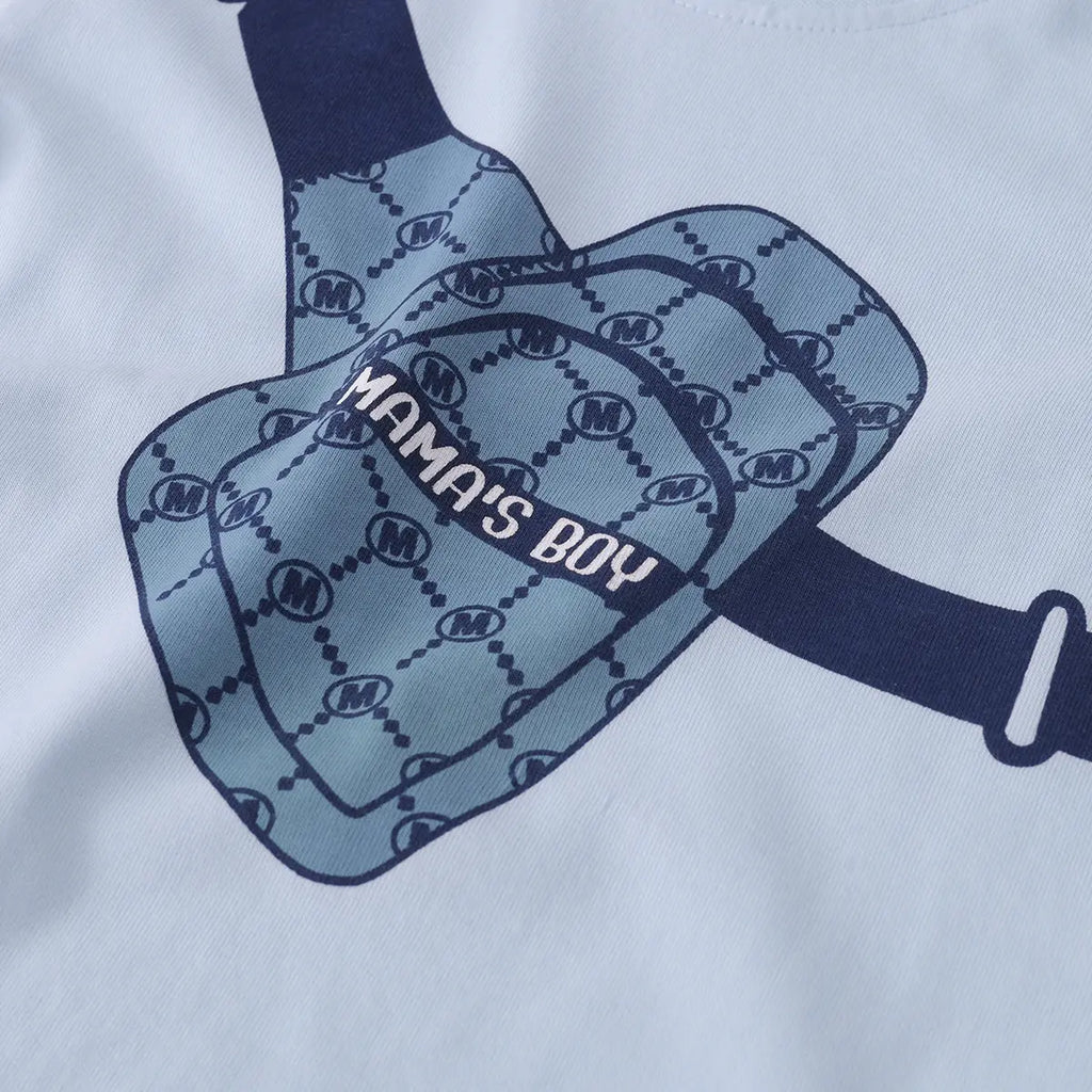 Boys Light Blue Graphic Printed Short Sleeve T-Shirt With Shorts Sets 2 pc. Sets