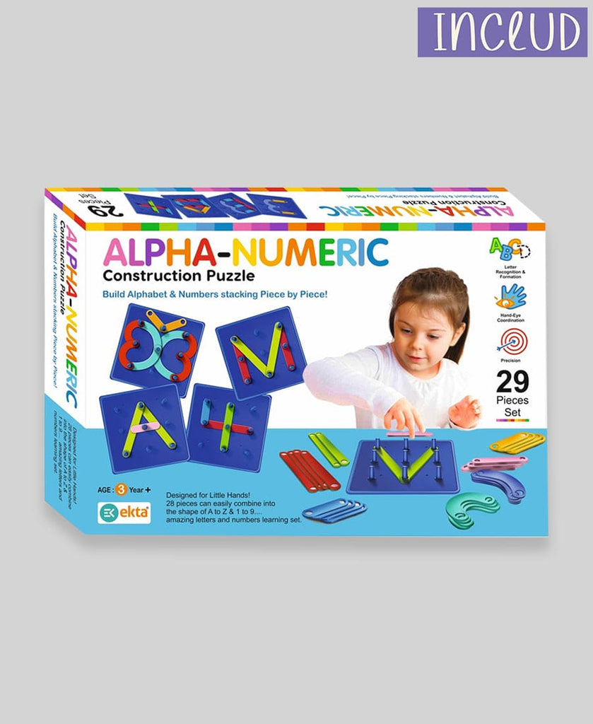 Alpha-Numeric Construction Puzzle Toys & Games   