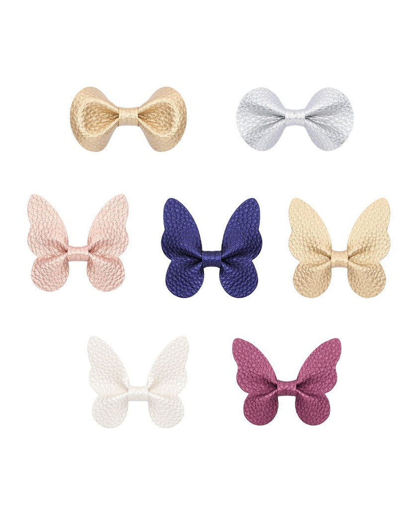 Girls Faux Leather Hairclips (set of 7)