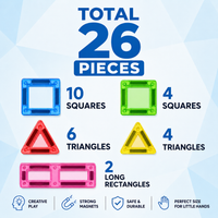 26 Pieces - Mini Magnetic Tiles Travel Set Trending Accessories