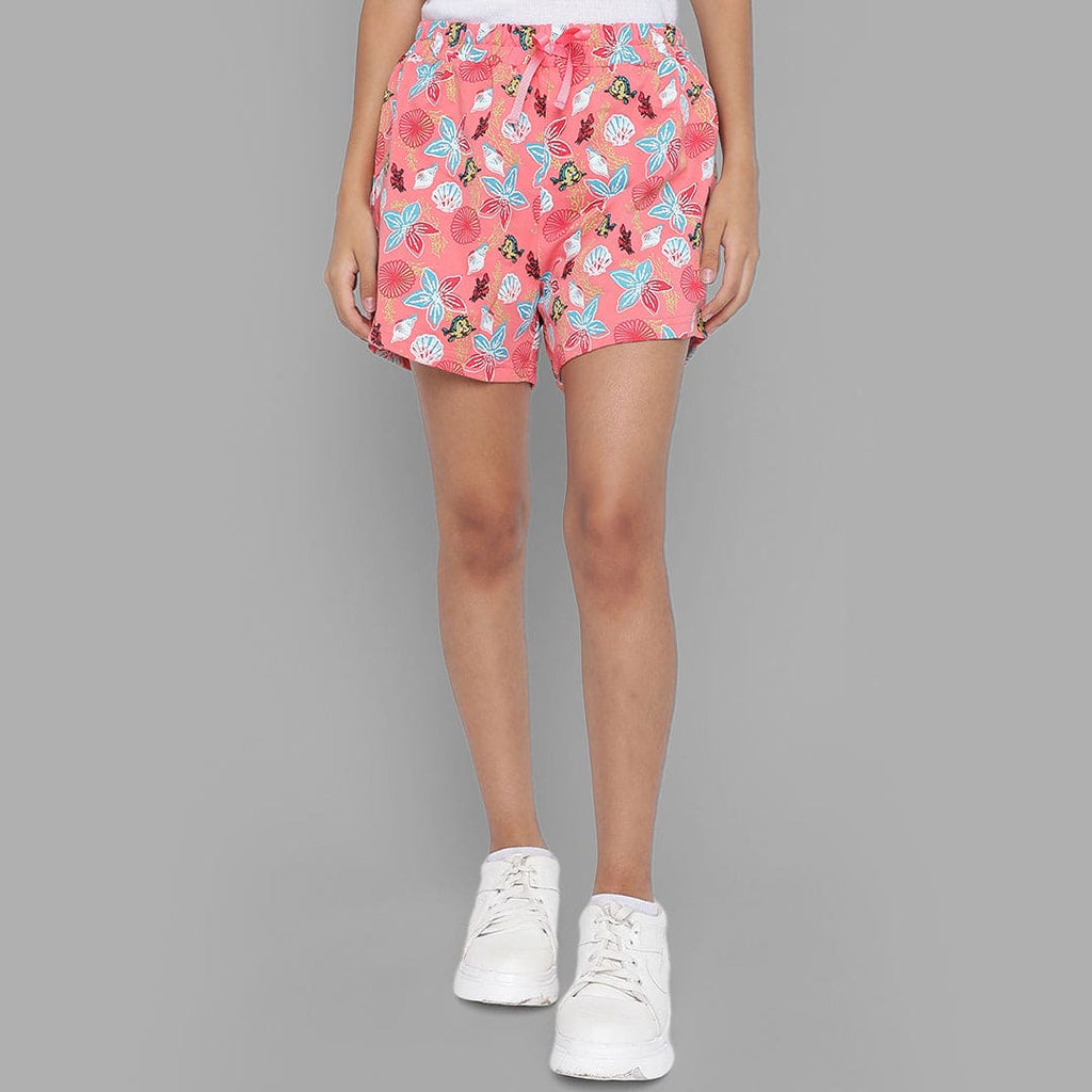 Girls Floral Print Shorts Shorts Pink 7-8 Y 