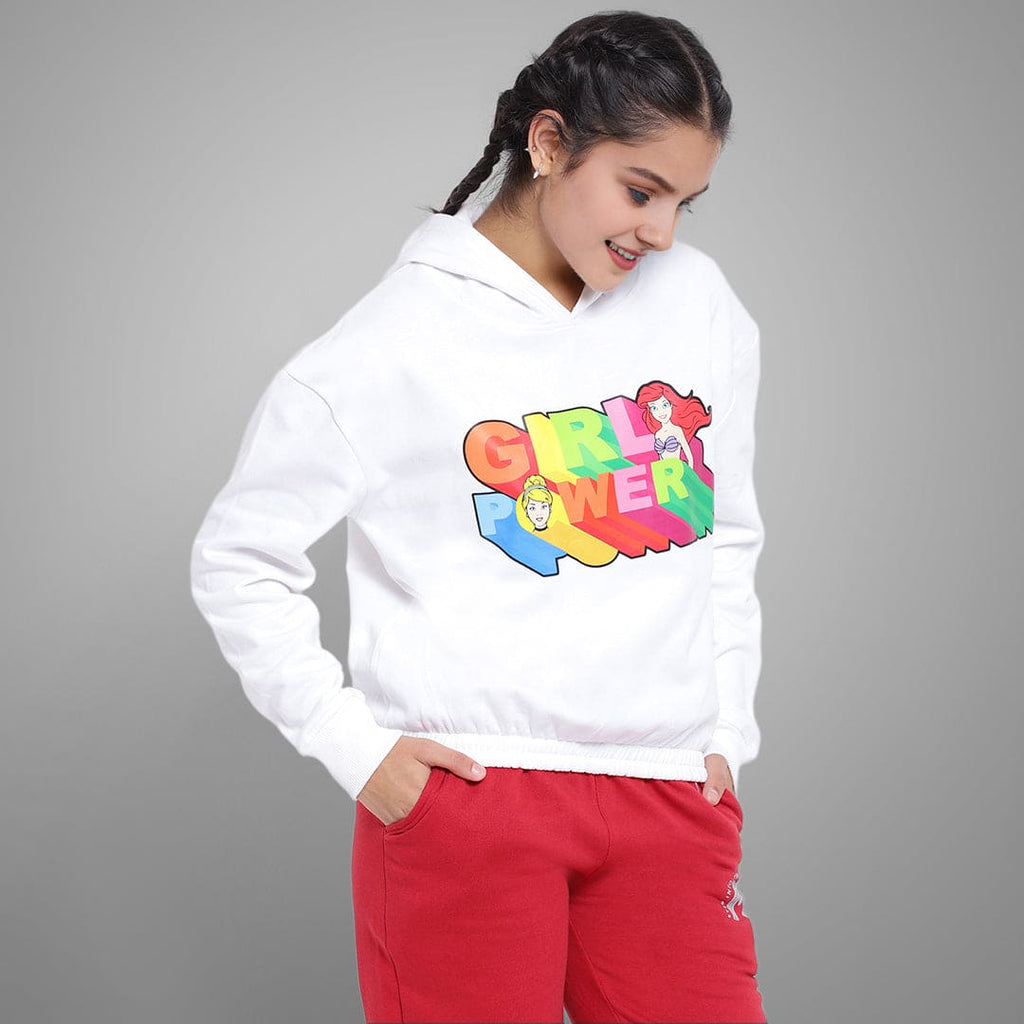 Girls Long Sleeve Hooded Graphic Sweatshirt