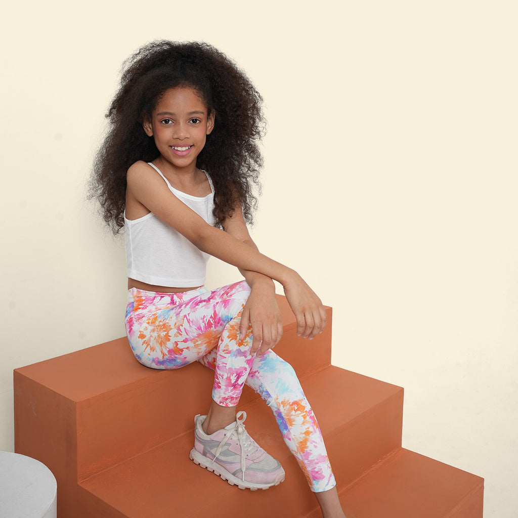 Girls Multicolor Butterfly Printed Leggings Leggings & Tights
