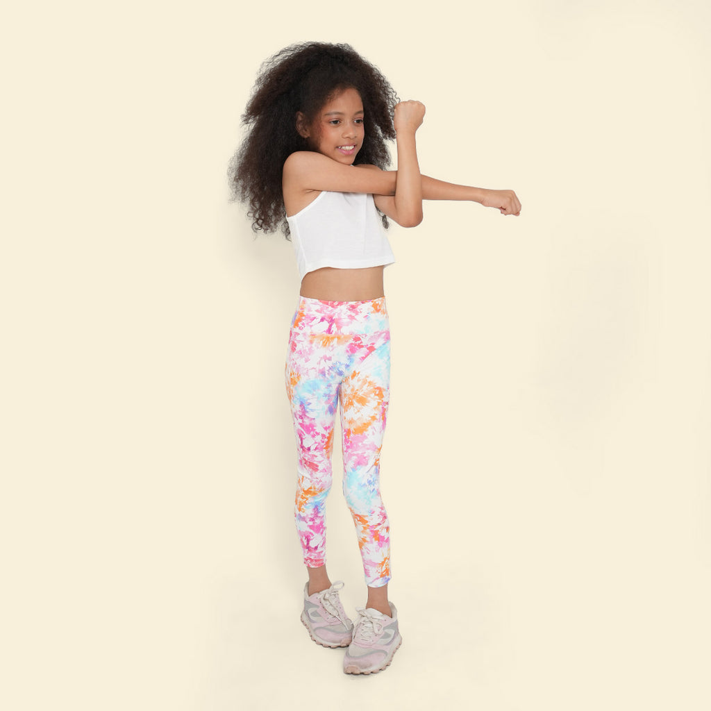 Girls Multicolor Butterfly Printed Leggings Leggings & Tights
