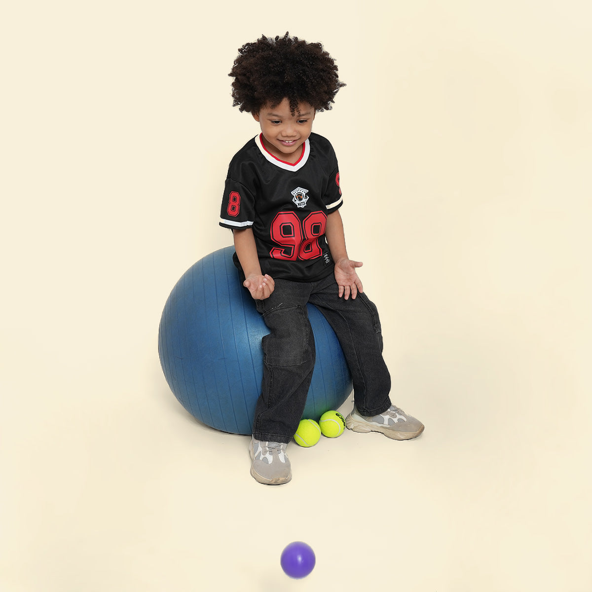 Boys Black Contrast Neck Rib Short Sleeve T-Shirt Tshirts