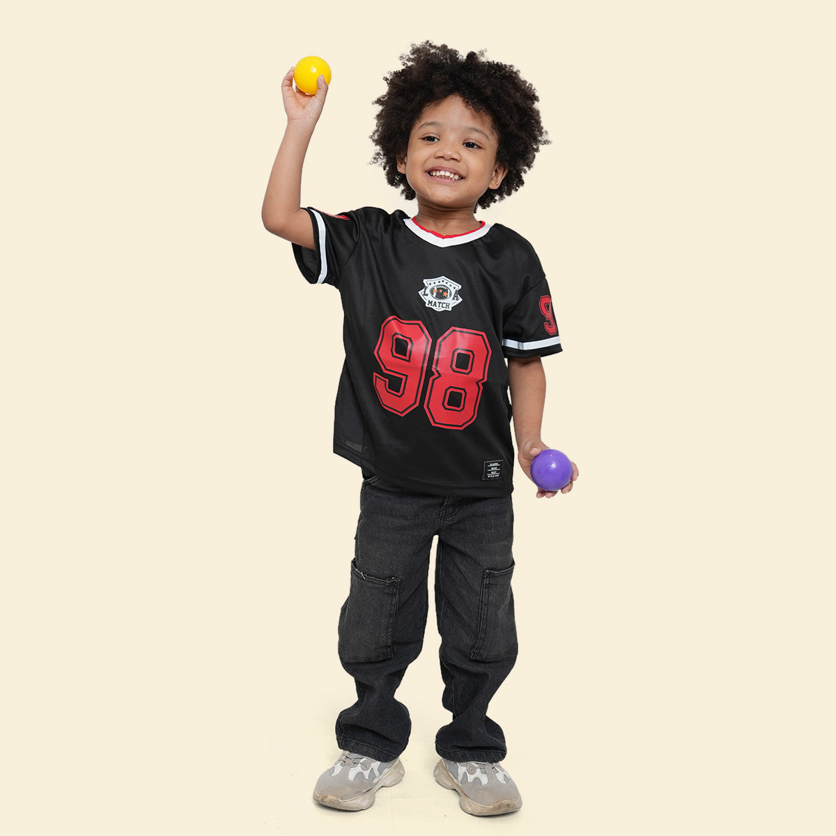 Boys Black Contrast Neck Rib Short Sleeve T-Shirt Tshirts